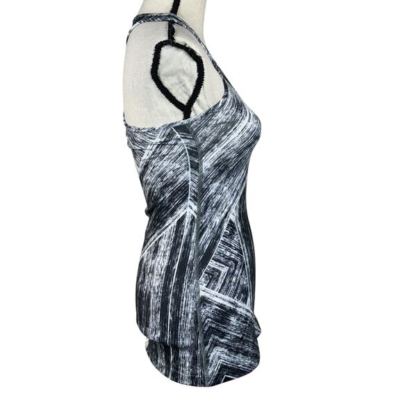 Lululemon SZ 4 Tank Top Racerback Abstract Stretch Scoop Neck Black Multi - Picture 5 of 6